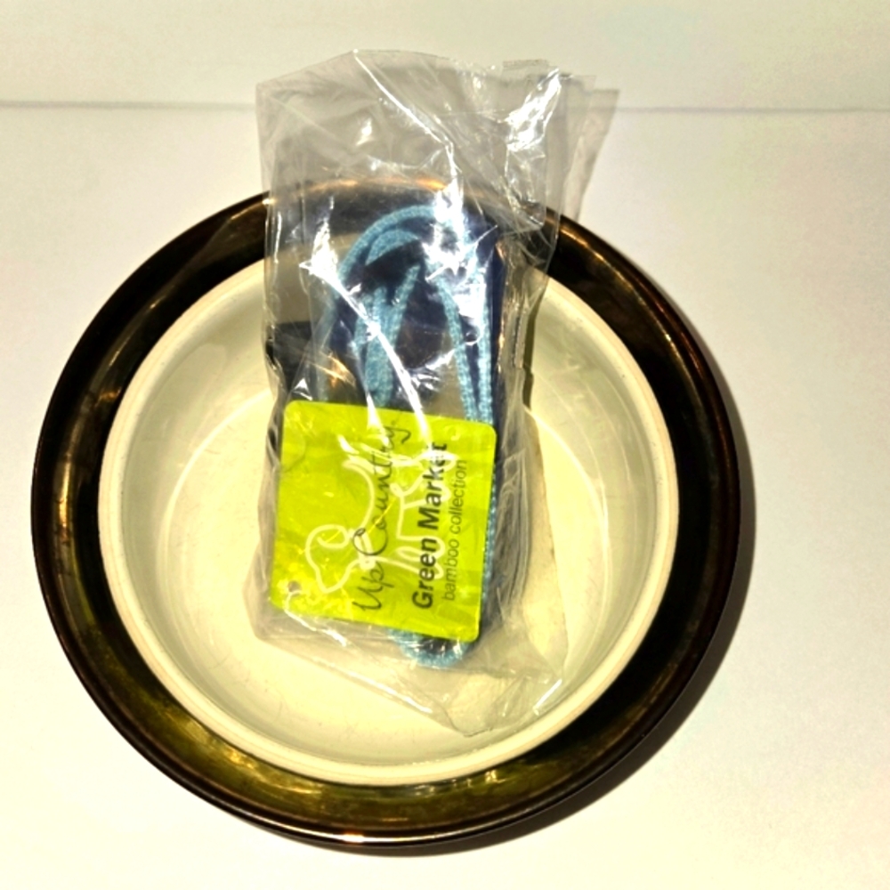 Up Country Dog Collar sz M NIP & Ceramic Bowl